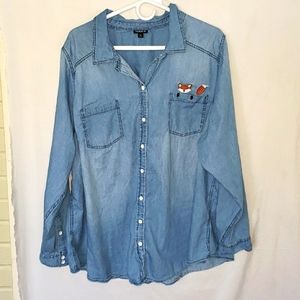 TORRID fox denim shirt 4